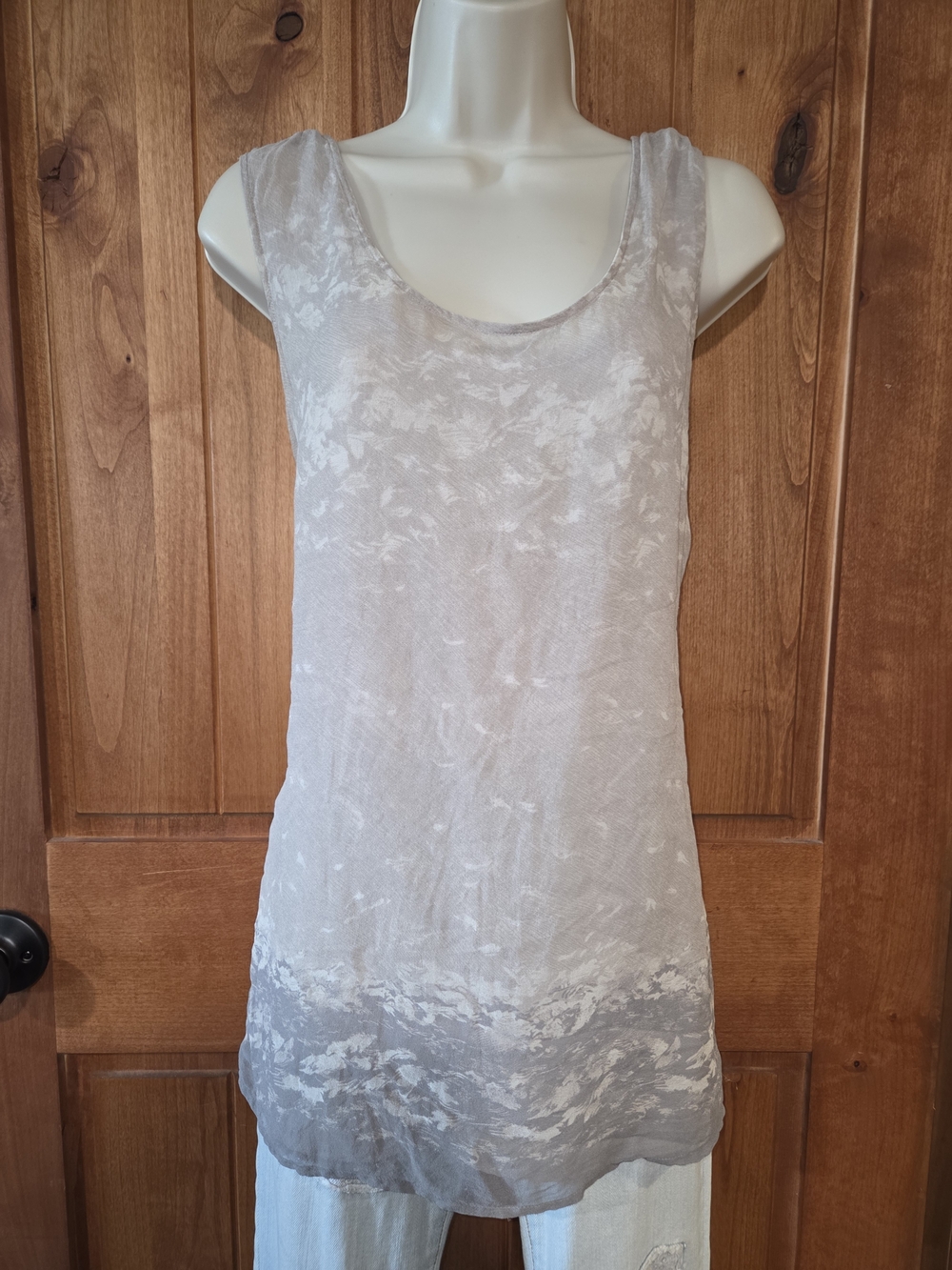 Coldwater Creek Taupe And Gray Textured Scoop Neck Tank‎ Top